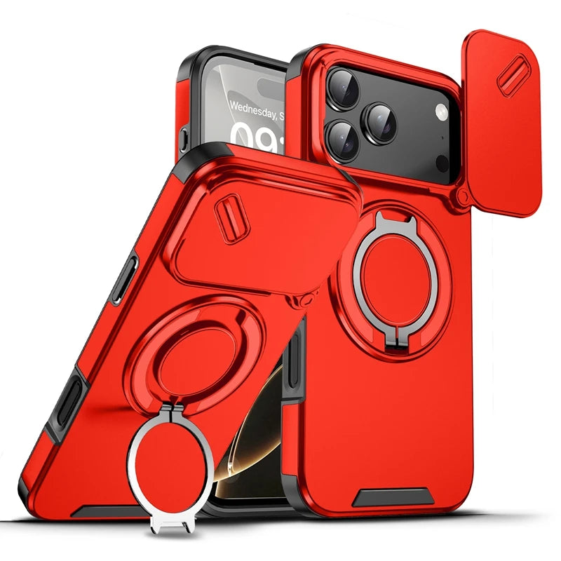 Armor Shockproof Magnetic Ring Stand Holder Phone Case For iphone 17 Pro Max Camera Protection Cover For iphone17 Air Case
