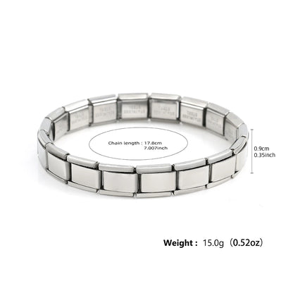 RAKOL Classic Stainless Steel Pendant Italian Chain Link Men Women Suitable For 9mm Bracelet Making DIY Steel Module Tools