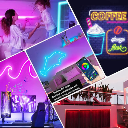 RGBIC Neon LED Strip Lights with Music Sync