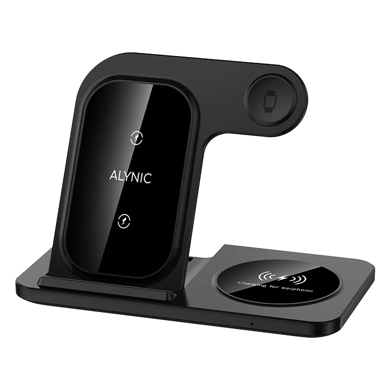 3 in 1 Wireless Charger Stand Pad For iPhone 15 14 13 12 X Max Foldable Fast Charging Station Dock For IWatch 8 7 SE AirPods Pro