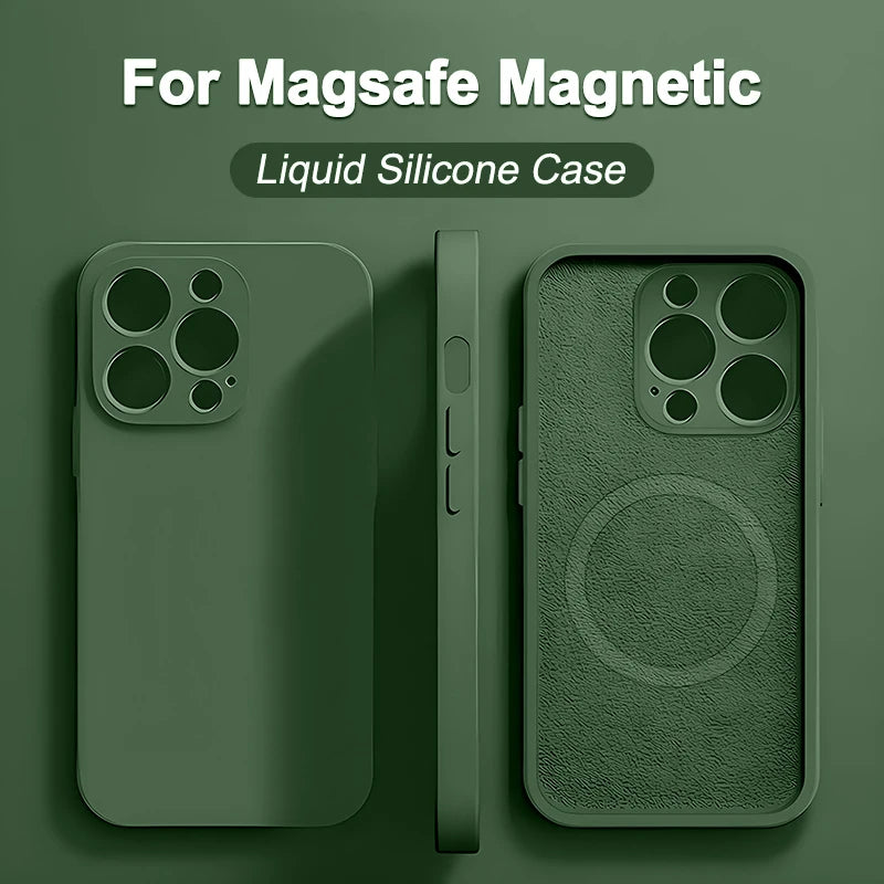 Original Wireless Charging For Magsafe Liquid Silicone Bumper Case For iPhone