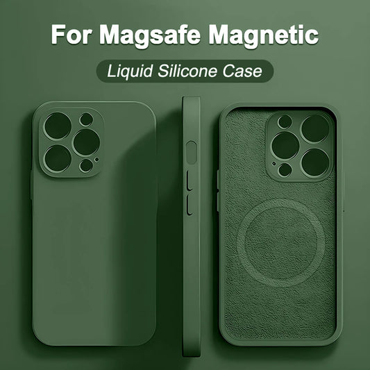 Original Wireless Charging For Magsafe Liquid Silicone Bumper Case For iPhone