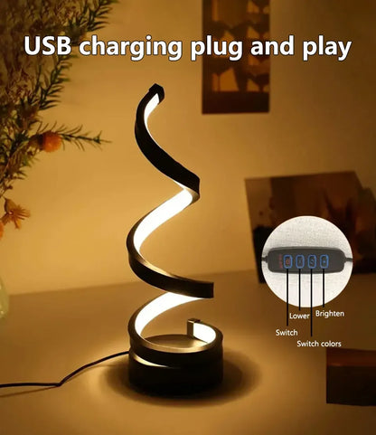 Modern LED Spiral Table Lamp