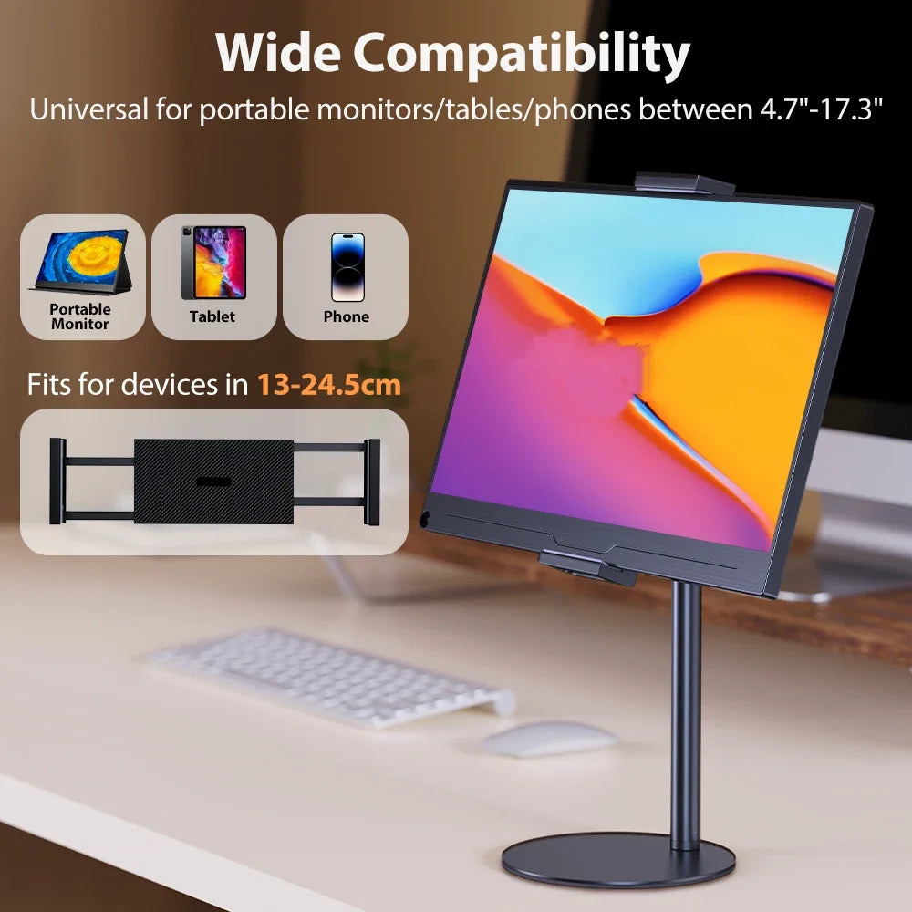 Adjustable Monitor Stand Height Portable Vesa Monitor Tablet Holder Up To 24Cm Standing Tablet Bracket Desk Mount Wider Base