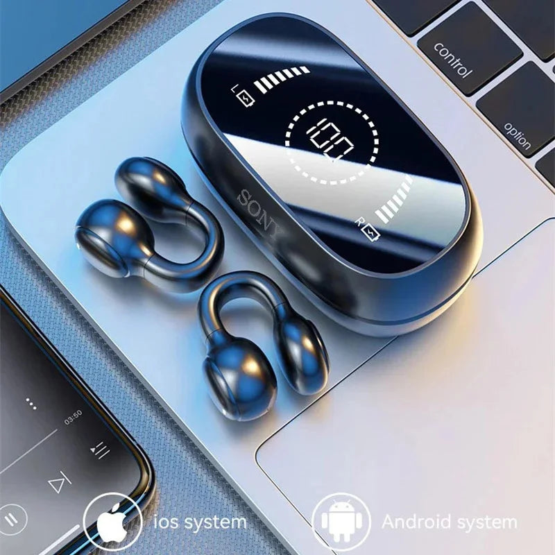 Sony Bone Conduction Wireless Earbuds - Bluetooth Headset with Noise Reduction Mic Sport Charging Earphones