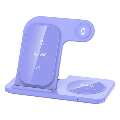 3 in 1 Wireless Charger Stand Pad For iPhone 15 14 13 12 X Max Foldable Fast Charging Station Dock For IWatch 8 7 SE AirPods Pro