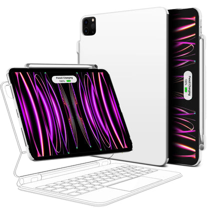 GOOJODOQ Magnetic Case for iPad Pro 11 13 2024 M4 Air 6 Air 4/5 iPad Pro 12.9 Magic Keyboard Compatible Case Pencil Holder