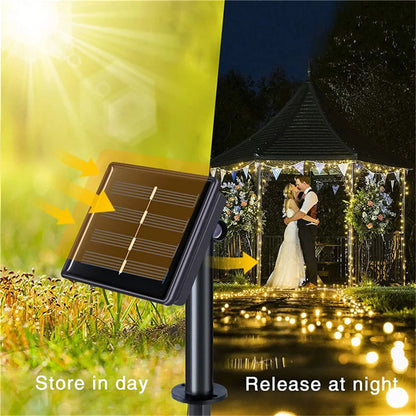 Solar Curtain Light LED Outdoor Waterloo Garland Decoration String Lights Yard Christmas  Fairy Garland String Lights