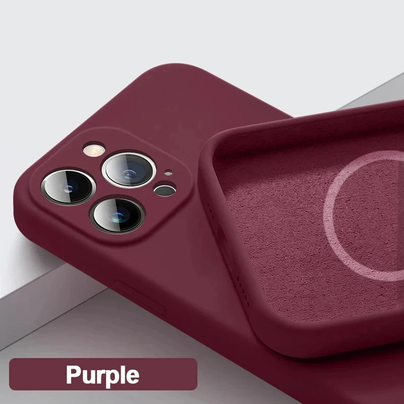 Original Wireless Charging For Magsafe Liquid Silicone Bumper Case For iPhone