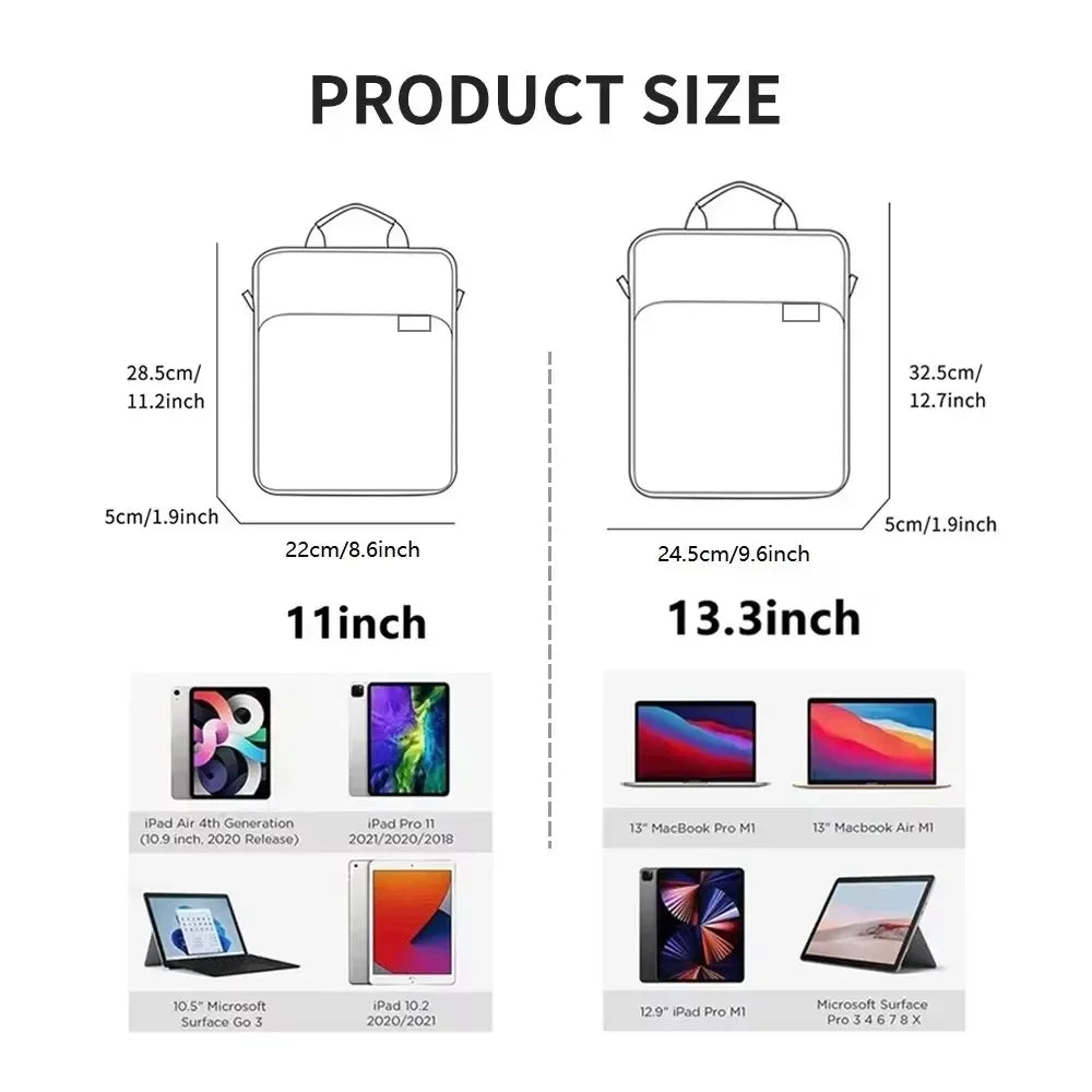 Tablet Bag Case for iPad 11th 2025 11 inch A16 Air 13 11 M3 Pro 10th Universal Laptop Pouch Handbag for iPad 2025 Accessories