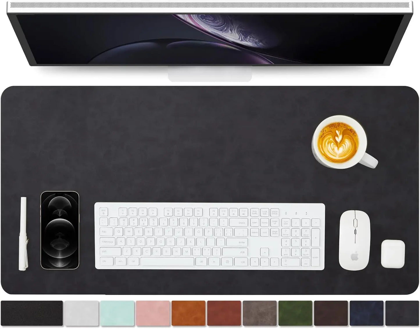 YSAGI Leather Desk Mat - Non-Slip PU Desk Pad for Office and Home Large Mouse Pad and keyboard Desk Mats on Top of Desks