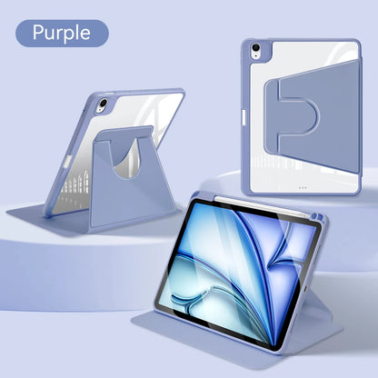For iPad Air 11 M2 Case 2024 Pro M4 360° Rotation Cover for Air 5/4 iPad 10th 10.9in Mini 6 7/8/9th 10.2in Pro12.9 Tablet Cover