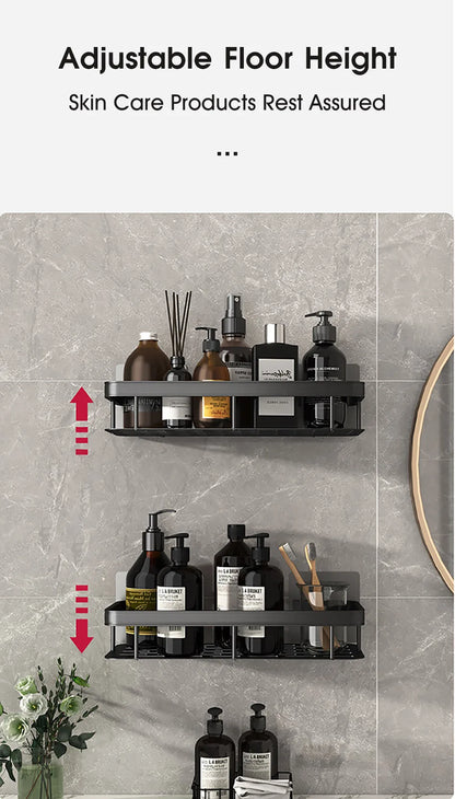 Bathroom Storage - No Drill - Wall Mount - Corner Shelf