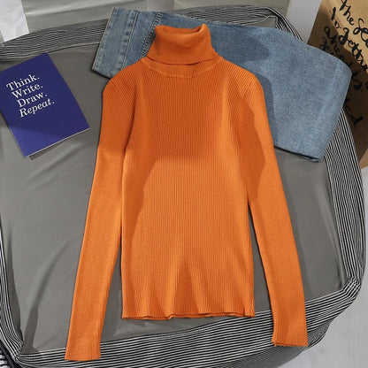 Women Fall Turtleneck Sweater Knitted Soft Pullovers Cashmere Jumpers Basic Soft Sweaters For Women 2025 Autumn Winter