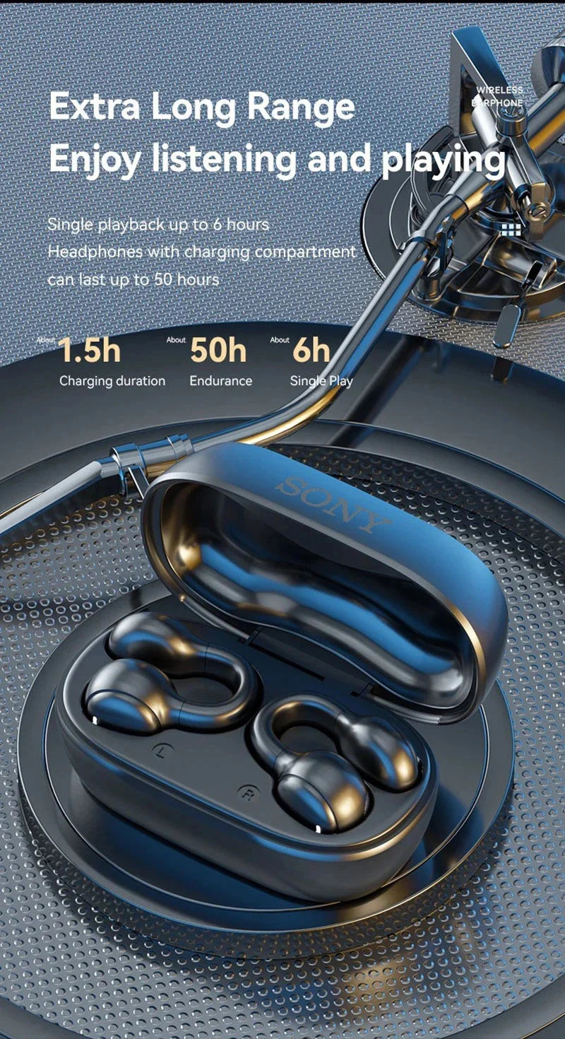 Sony Bone Conduction Wireless Earbuds - Bluetooth Headset with Noise Reduction Mic Sport Charging Earphones