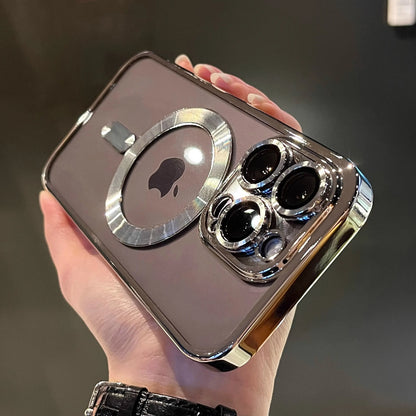 Luxury Magnetic Plating Clear Case For iPhone