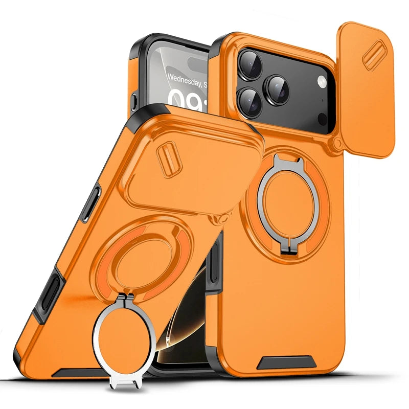 Armor Shockproof Magnetic Ring Stand Holder Phone Case For iphone 17 Pro Max Camera Protection Cover For iphone17 Air Case