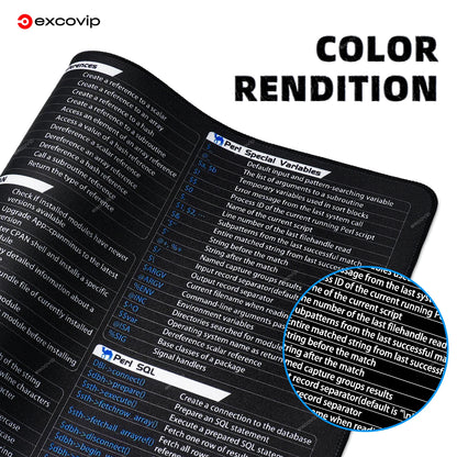 EXCO Perl Programming Mouse Pad Large for System Administration Web Development Engineer Shortcuts Mousepad Computer Desk Mat