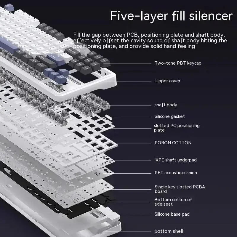 AULA F87 Pro - Wireless Mechanical Keyboard - Silent Keys