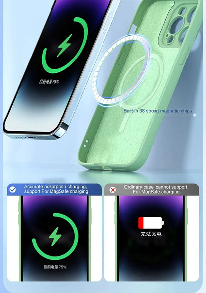 Original Wireless Charging For Magsafe Liquid Silicone Bumper Case For iPhone