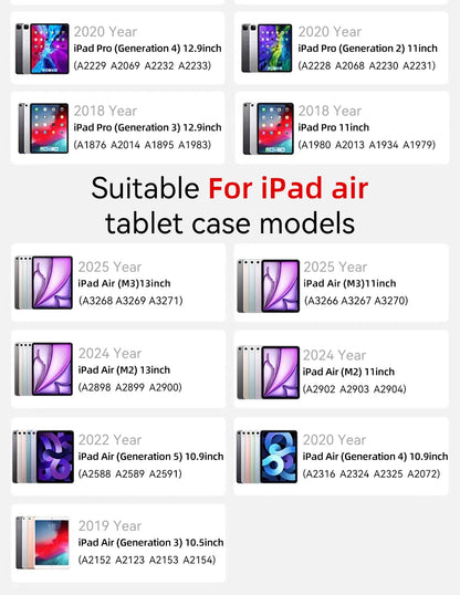 2025 New Tablet Case For iPad Pro 11 12.9 13 M2 M4 M3 Case 9.7 10.2 5th 6th 7/8/9 10th 11th mini 6 7 case Air 3 4 5 6 Cover