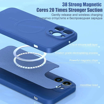 Original Wireless Charging For Magsafe Liquid Silicone Bumper Case For iPhone