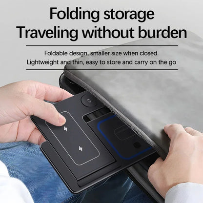 Wireless Charger Stand 3 in 1 30W LED Foldable Wireless Charger For iPhone 16 15 Pro Max iWatch 8 7 Airpods Charge Dock Station