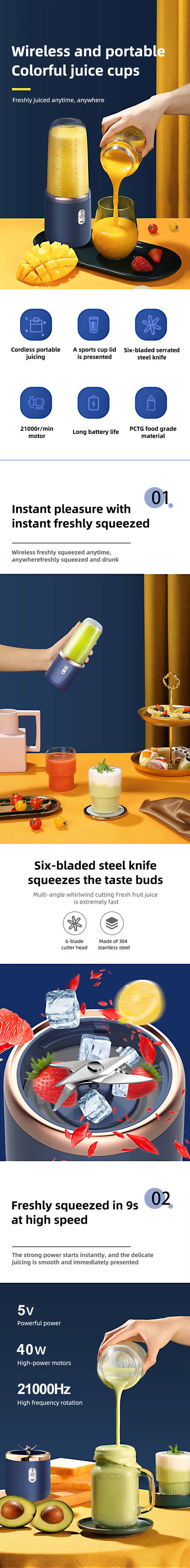 400ml Portable Electric Fruit Juicer/Blender