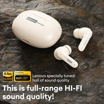 New Lenovo LE202 TWS Bluetooth 6.0 Gaming Earphones AI Call Noise Cancellation Sound Quality Headphone Long Battery Life Earbuds