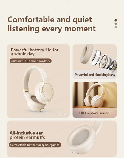 Original Lenovo 5.3 Wireless Bluetooth Headset TH20 Gaming Dual Mode Foldable Sport Headphone HIFI Sound Music Earphone 2023 New