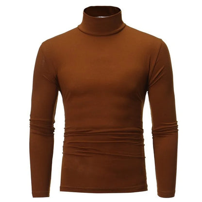 Thermal Underwear Tops Men Spring Clothes Thermal Shirt Autumn Men's Winter Tights High Neck Thin Slim Fit Long Sleeve T-shirt