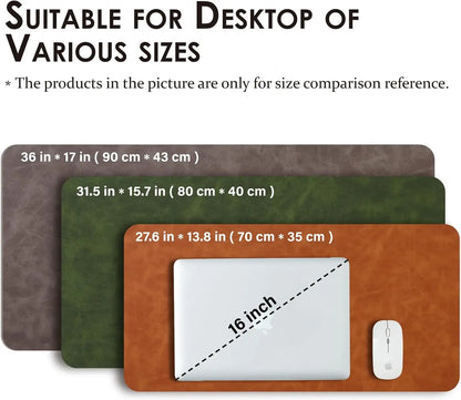 YSAGI Leather Desk Mat - Non-Slip PU Desk Pad for Office and Home Large Mouse Pad and keyboard Desk Mats on Top of Desks