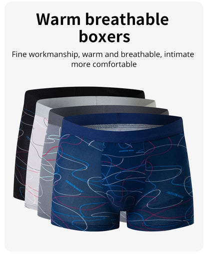 4 Pack men's fashion printed underwear for leisure and comfort, plus size underwear for teenagers, swimming trunks max 5XL.6XL