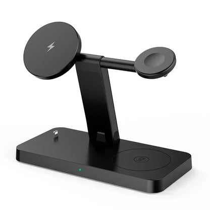 15W 4 In 1 Foldable Fast Charging Station Magnetic Wireless Charger Stand For Magsafe iPhone 12-16 iWatch Airpods Desktop Stand