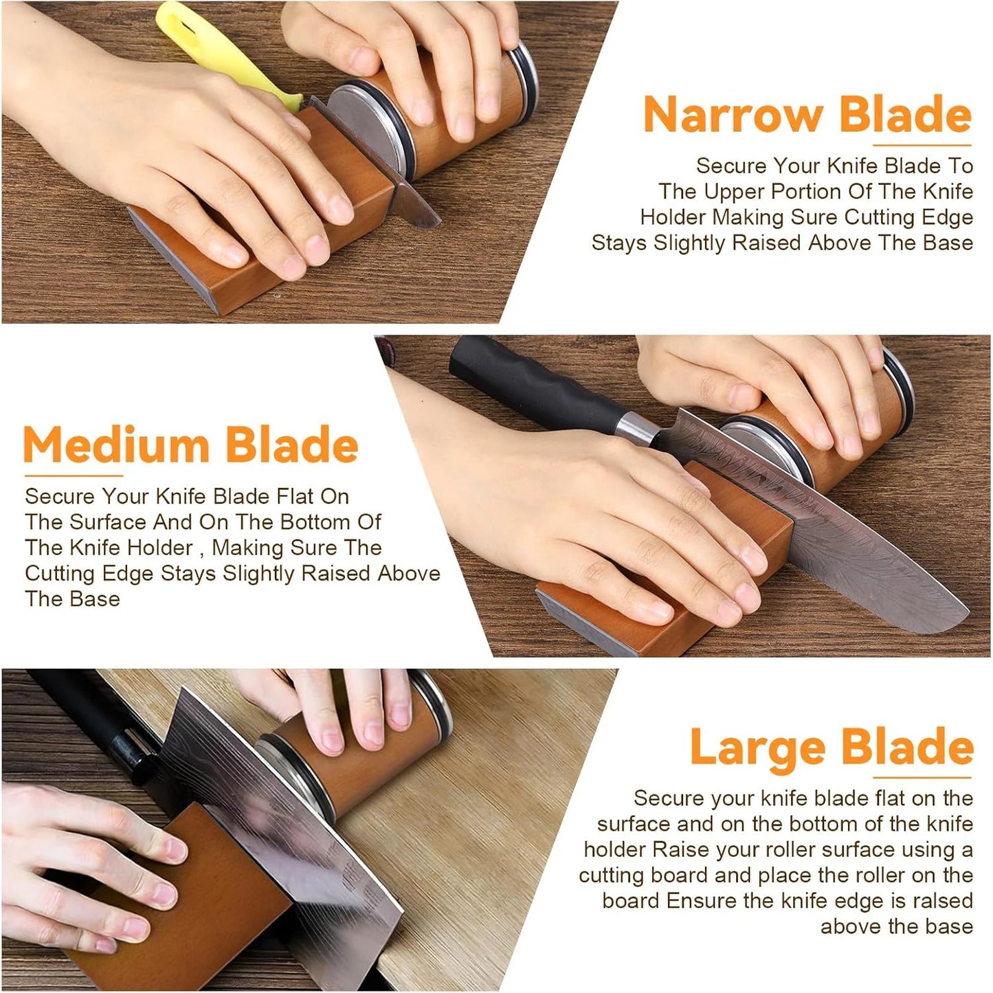 Rolling Knife Sharpener Magnetic Knife Holder Diamond Sharpening Stone Kit
