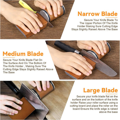 Rolling Knife Sharpener Magnetic Knife Holder Diamond Sharpening Stone Kit