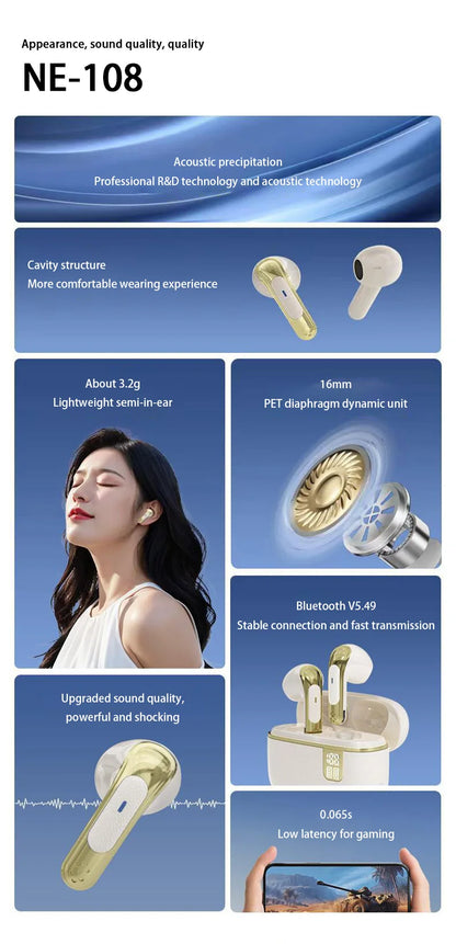 Original SOYNE Wireless Earbuds Bluetooth Earphones 5.3 TWS Headset Touch Control Sports Gaming Headphones with ENC Mic Noise