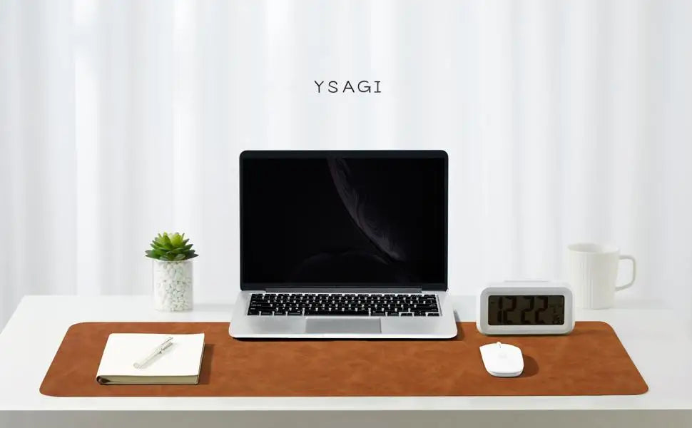 YSAGI Leather Desk Mat - Non-Slip PU Desk Pad for Office and Home Large Mouse Pad and keyboard Desk Mats on Top of Desks