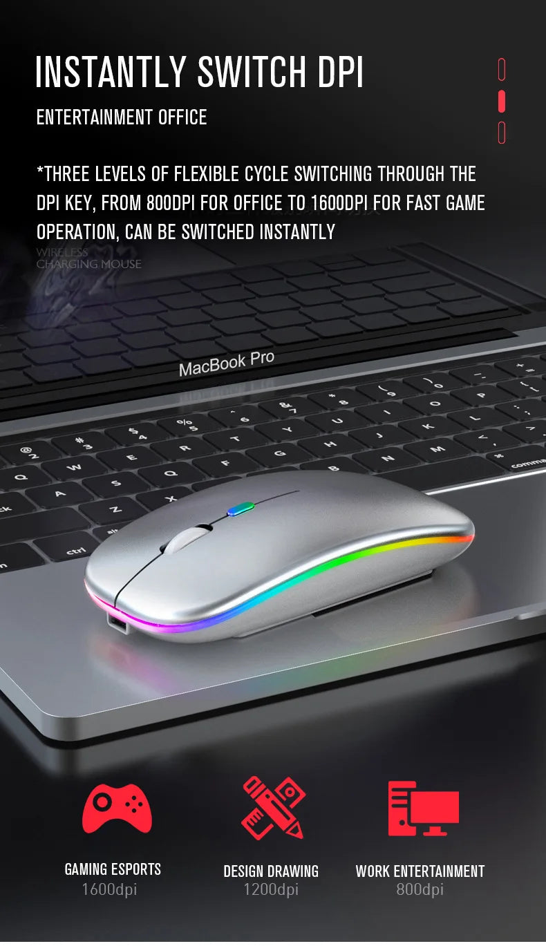 Wireless Mouse Bluetooth compatible 2.4GHz