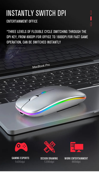 Wireless Mouse Bluetooth compatible 2.4GHz