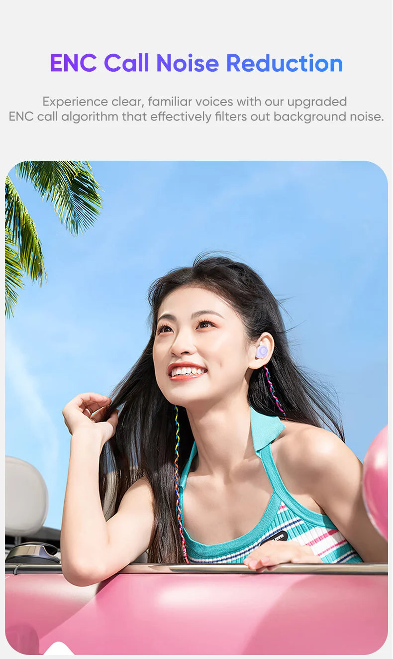Realfit F4 Mini ANC Bluetooth Earphones 40dB Active Noice Cancellation HIFI Heavy Bass Wireless Earbuds for realme xiaomi