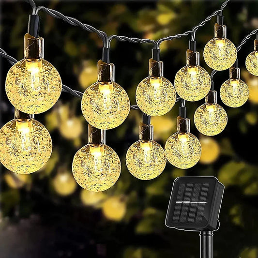 Solar Crystal Globe LED String Lights