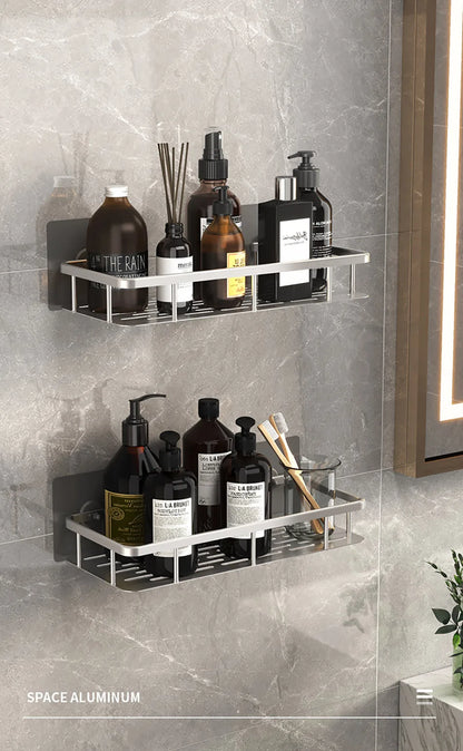 Bathroom Storage - No Drill - Wall Mount - Corner Shelf