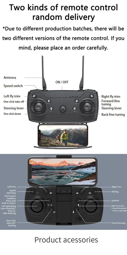 New E88 Pro WIFI FPV Drone Wide Angle HD 4K 1080P Camera Height Hold RC Foldable Quadcopter Dron Helicopter Toys Gift