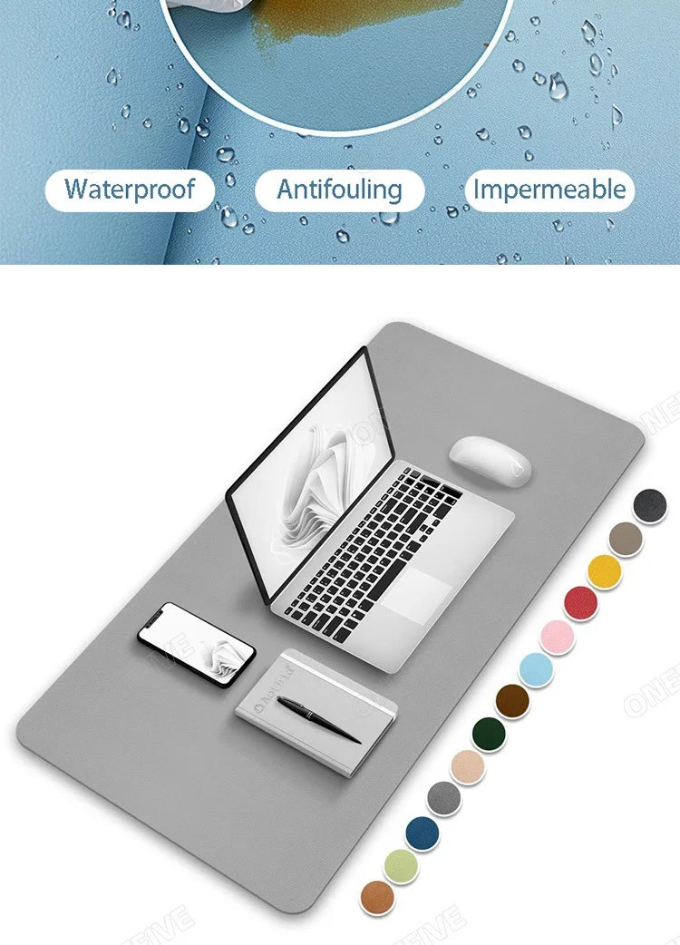 Mouse Pad Large Size Office Desk Protector Mat PU Leather Waterproof Desktop Keyboard Desk Pad Gaming Mousepad PC Accessories