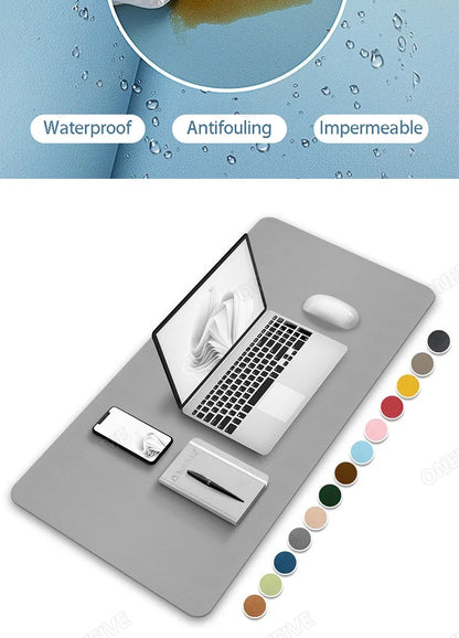 Mouse Pad Large Size Office Desk Protector Mat PU Leather Waterproof Desktop Keyboard Desk Pad Gaming Mousepad PC Accessories
