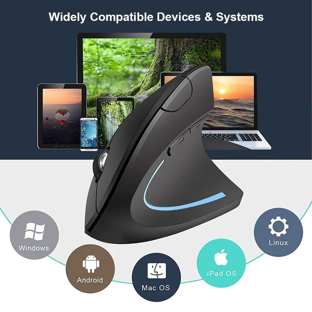 Ergonomic 2.4GHz Wireless Optical Vertical Mouse