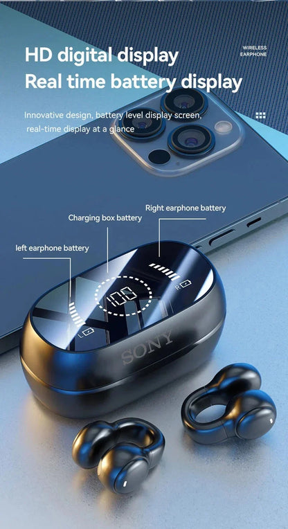 Sony Bone Conduction Wireless Earbuds - Bluetooth Headset with Noise Reduction Mic Sport Charging Earphones