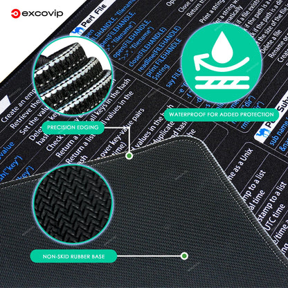 EXCO Perl Programming Mouse Pad Large for System Administration Web Development Engineer Shortcuts Mousepad Computer Desk Mat