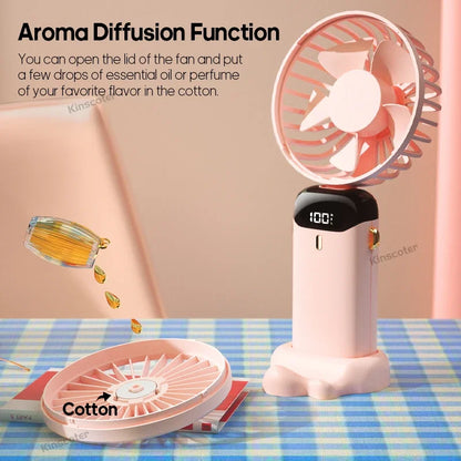 Foldable Portable Desk/Neck Hanging 5 Speed USB Rechargeable Fan